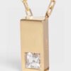 18K Triomphe Sentimental Double Square Diamond Necklace