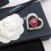 18K CC Heart Brooch