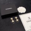 18K CC Black Heart Earrings