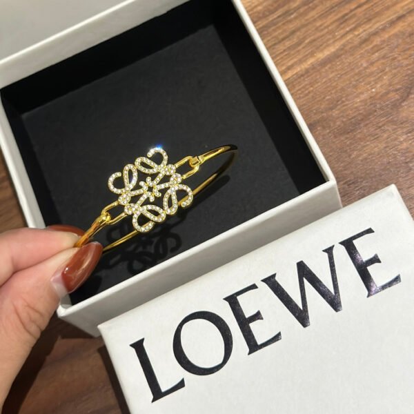 18K Anagram Pave Anagram Open Bracelet