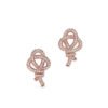 18K T Keys Woven Diamond Earrings