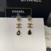 18K CC Black Crystals Earrings
