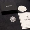 18K CC Flower Crystal Brooch