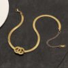 18K CC Gold Choker Necklace