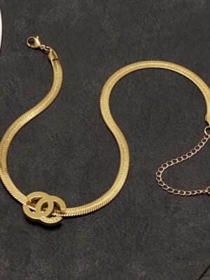 18K CC Gold Choker Necklace