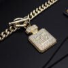 18K CC Diamond Perfume Bottle Pendant Necklace
