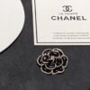 18K CC Black Flower Brooch