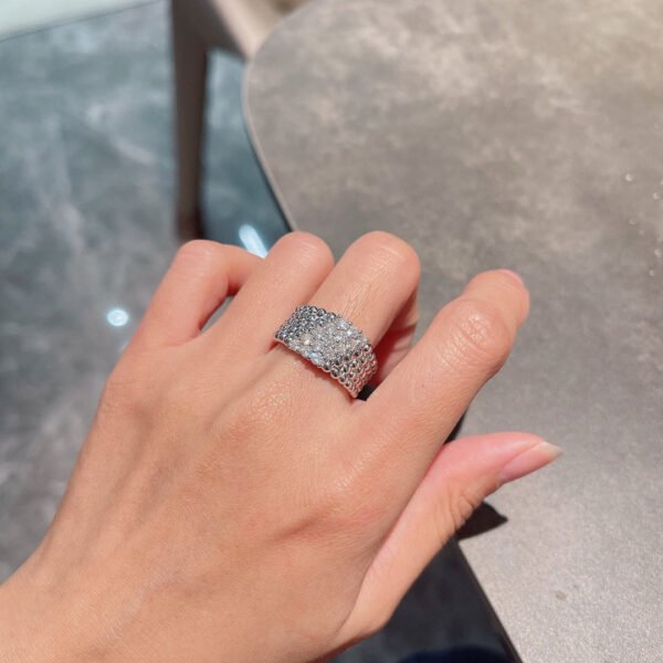 18K Perl¨¦e Diamonds Five Rows Ring