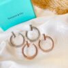 18K T T1 Open Hoop Rose Gold Earrings