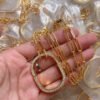 18K T Lock Pendant Pav¨¦ Diamonds Necklace