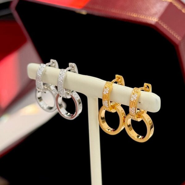 18K Love Pave Diamond Earrings