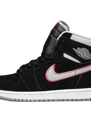 JORDAN 1 MID x BLACK PARTICLE GREY GYM RED