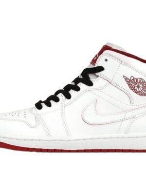 JORDAN 1 RETRO MID x WHITE GYM RED BLACK