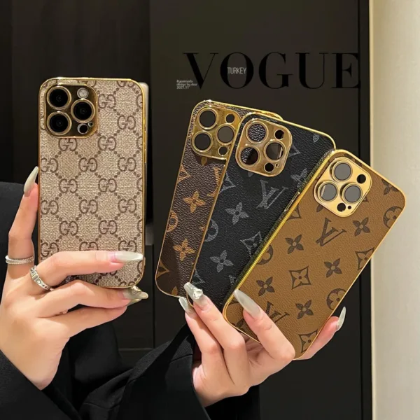 Lou Classic Monogram iPhone Case With Electroplated Gold Edges