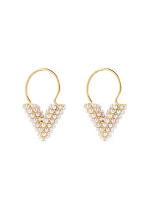18K Louis Essential V Perle Hoop Earrings