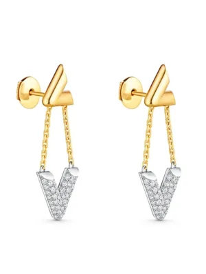 18k Louis Volt Upside Down Earrings