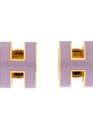 18K Mini Pop H Purple Earrings