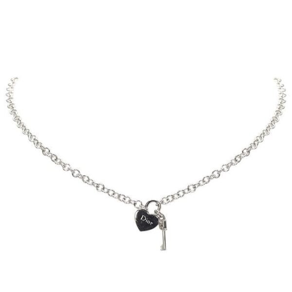 18K CD Heart Key Pendant Necklace