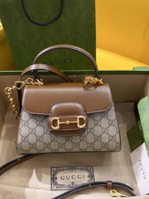 gg Horsebit 1955 Mini Bag Brown For Women, Women’s Bags 8.7in/22cm gg ?703848 9AAAJ 8563
