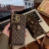 Advanced leather iPhone Case With Card Wallet And Strap