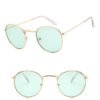 LeonLion Mirror Metal Sunglasses Women Vintage Brand Designer Flat Round Glasses UV400 Street Beat Oculos De Sol Gafas