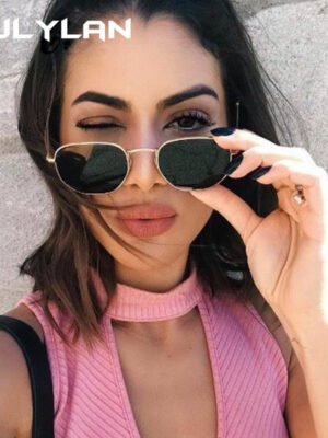 Oulylan Vintage Polygon Sunglasses Women Men Brand Metal Frame Sun Glasses Ladies UV400 Female Luxury Polygonal Sunglass Male