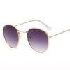 LeonLion Mirror Metal Sunglasses Women Vintage Brand Designer Flat Round Glasses UV400 Street Beat Oculos De Sol Gafas