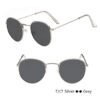 LeonLion Mirror Metal Sunglasses Women Vintage Brand Designer Flat Round Glasses UV400 Street Beat Oculos De Sol Gafas
