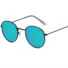 LeonLion Mirror Metal Sunglasses Women Vintage Brand Designer Flat Round Glasses UV400 Street Beat Oculos De Sol Gafas