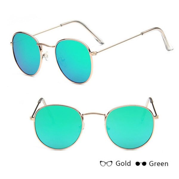 LeonLion Mirror Metal Sunglasses Women Vintage Brand Designer Flat Round Glasses UV400 Street Beat Oculos De Sol Gafas