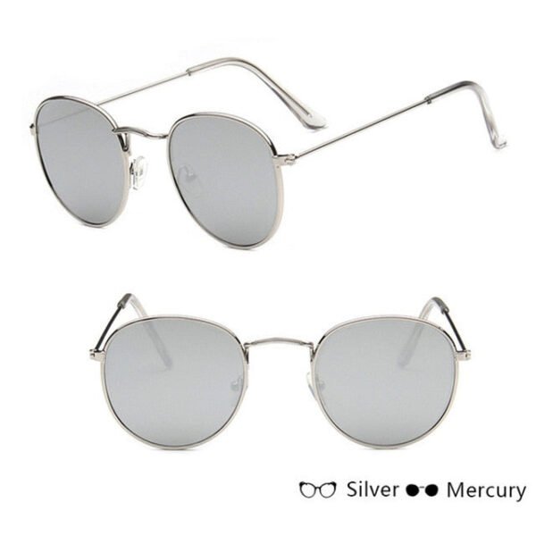 LeonLion Mirror Metal Sunglasses Women Vintage Brand Designer Flat Round Glasses UV400 Street Beat Oculos De Sol Gafas