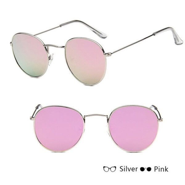 LeonLion Mirror Metal Sunglasses Women Vintage Brand Designer Flat Round Glasses UV400 Street Beat Oculos De Sol Gafas