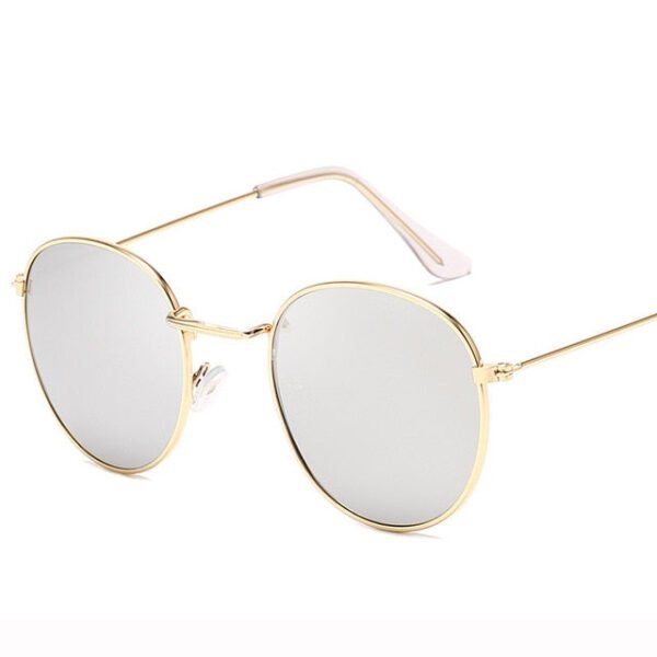 LeonLion Mirror Metal Sunglasses Women Vintage Brand Designer Flat Round Glasses UV400 Street Beat Oculos De Sol Gafas