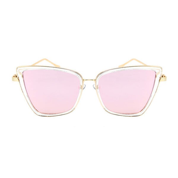 New Brand Designer Cateye Sunglasses Women Vintage Metal Glasses For Women Mirror Retro Lunette De Soleil Femme UV400