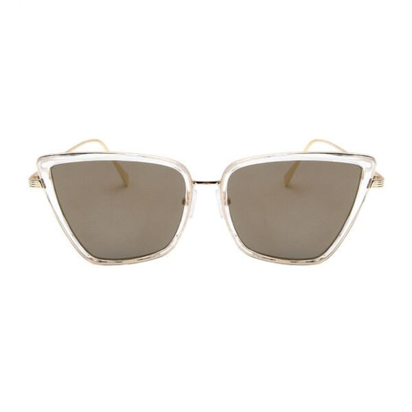 New Brand Designer Cateye Sunglasses Women Vintage Metal Glasses For Women Mirror Retro Lunette De Soleil Femme UV400