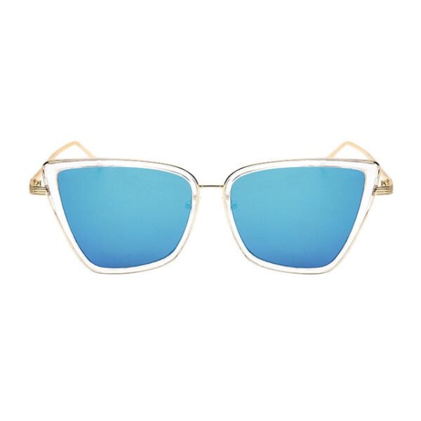 New Brand Designer Cateye Sunglasses Women Vintage Metal Glasses For Women Mirror Retro Lunette De Soleil Femme UV400