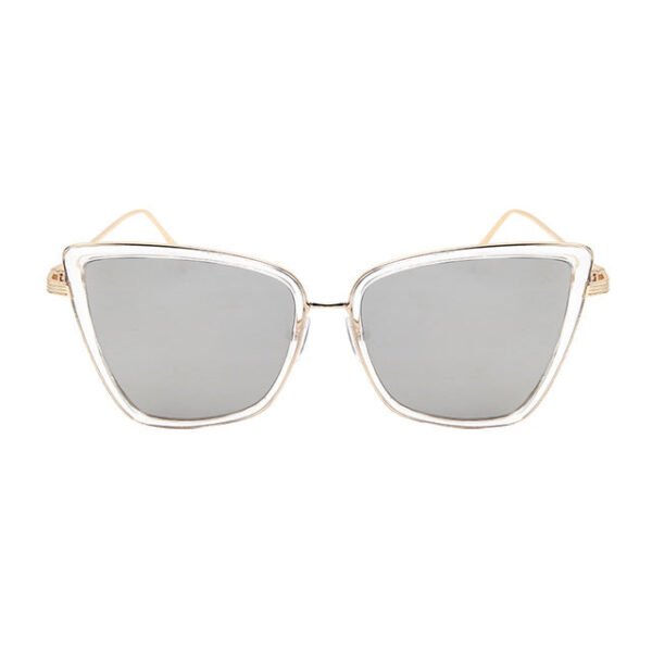New Brand Designer Cateye Sunglasses Women Vintage Metal Glasses For Women Mirror Retro Lunette De Soleil Femme UV400