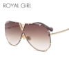 ROYAL GIRL 2020 New Sunglasses Men Women Brand Design Metal Frame Oversized Personality High Quality Unisex Sun Glasses MS678