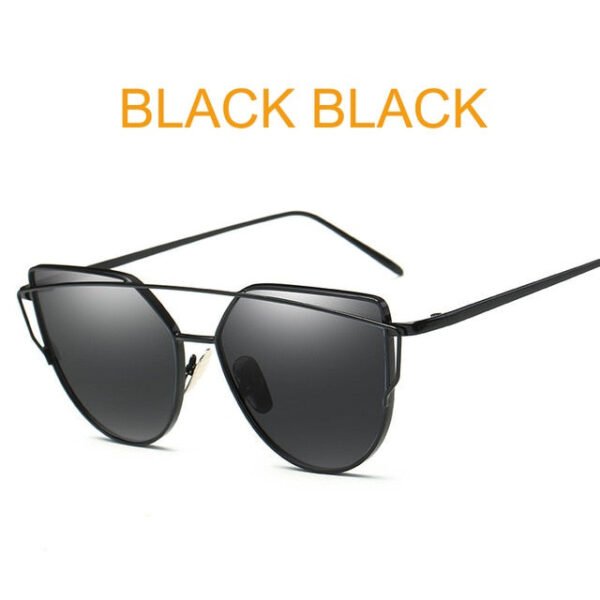 Cat Eye Vintage Brand Designer Rose Gold Mirror Sunglasses For Women Metal Reflective flat lens Sun Glasses Female oculos