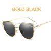 Cat Eye Vintage Brand Designer Rose Gold Mirror Sunglasses For Women Metal Reflective flat lens Sun Glasses Female oculos