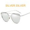 Cat Eye Vintage Brand Designer Rose Gold Mirror Sunglasses For Women Metal Reflective flat lens Sun Glasses Female oculos