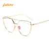 Cat Eye Vintage Brand Designer Rose Gold Mirror Sunglasses For Women Metal Reflective flat lens Sun Glasses Female oculos