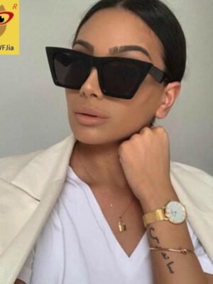 new brand sunglasses Square glasses  Personalized cat eyes Colorful sunglasses trend versatile sunglasses uv400 curtain