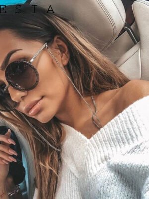 Brand Round Sunglasses Women Luxury Rimless Feamle Shades Europe Popular Ins Sun glasses lunettes de sol femme