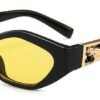 SHAUNA Diamond Sharp Fashion Metal Jumping Cheetah Decoration Fashion Women Small Cat Eye Sunglasses