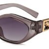 SHAUNA Diamond Sharp Fashion Metal Jumping Cheetah Decoration Fashion Women Small Cat Eye Sunglasses