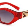 SHAUNA Diamond Sharp Fashion Metal Jumping Cheetah Decoration Fashion Women Small Cat Eye Sunglasses
