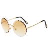 Luxury Round Sunglasses Women Brand Designer Rimless Sun Glasses for Female Tint Fashion Rosie Eyewear