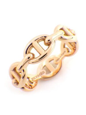 18K Chaine D'Ancre Enchainee H Ring