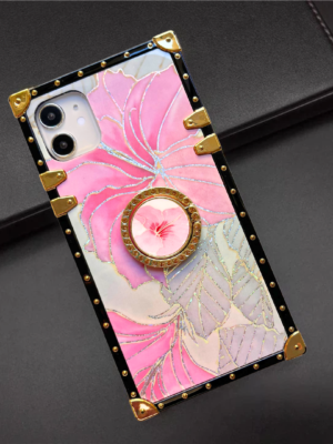 Samsung Case with Ring "Pink Hibiscus"